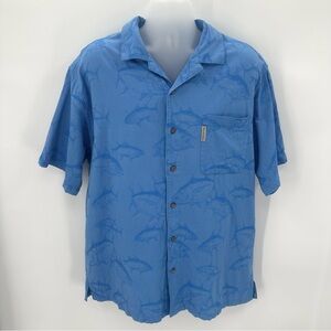 Columbia River Lodge Shirt Mens XXL Blue Casual Button Up Fish Boating Dad READ